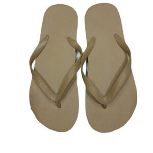 Plastic/Foam  Tan Flip Flops